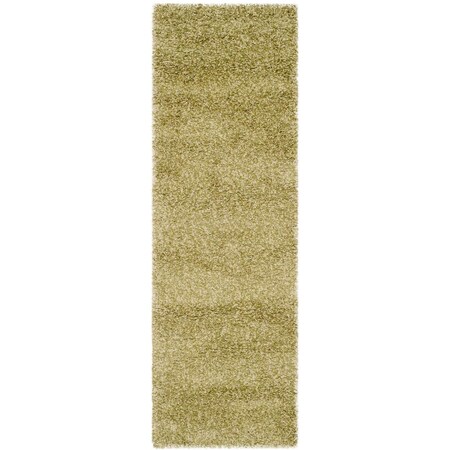 Safavieh Shag Power Loomed Runner Rug, Green - 2 ft.-3 in. x 7 ft. SG151-5252-27